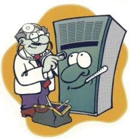 cartoon of furnace repair doctor